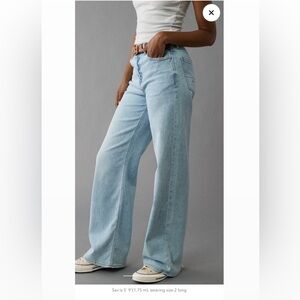 AE Dreamy Drape Super High Waisted Baggy Wide leg Jean